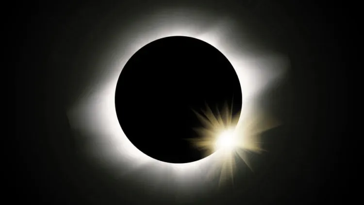 Total solar eclipse with the sun's corona visible