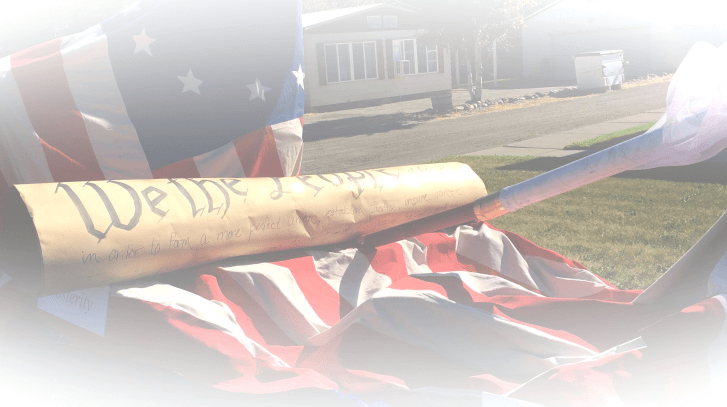 The constitution and american flag