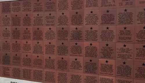 Wall of engraved donor plaques