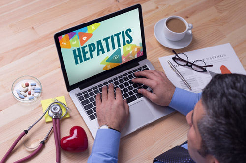 Man searching about hepatitis