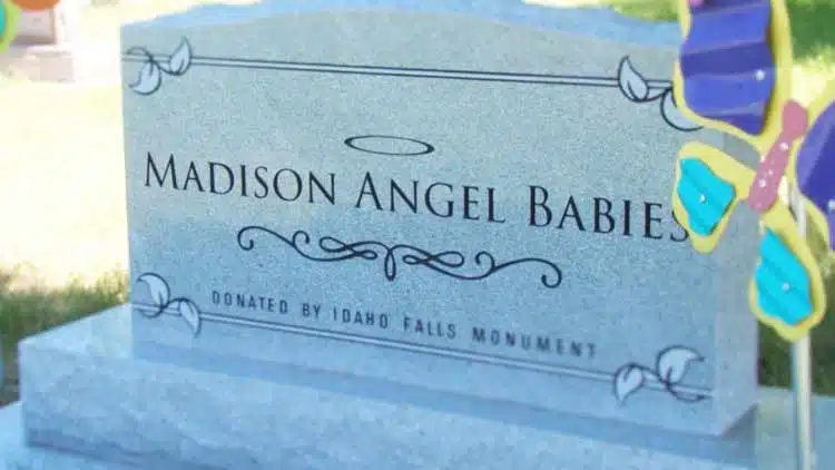 Madison Angel Babies memorial headstone, donated by Idaho Falls Monument
