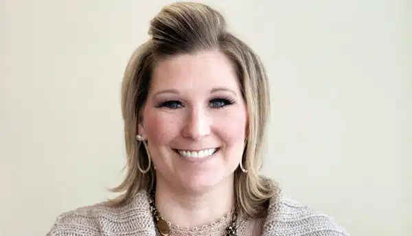 Madisonhealth staff portrait: woman with a blonde bob in a light jacket