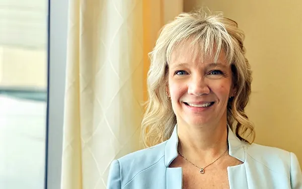Madisonhealth staff portrait: woman with blonde hair in a light blazer