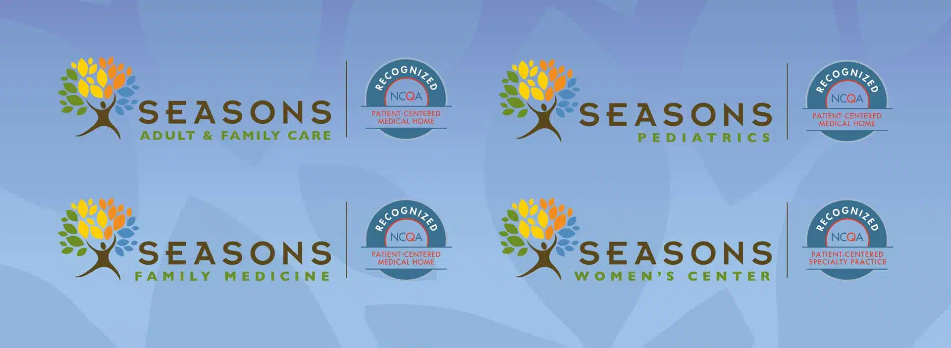 Logos for Seasons Adult & Family Care, Pediatrics, Family Medicine and Women's Center