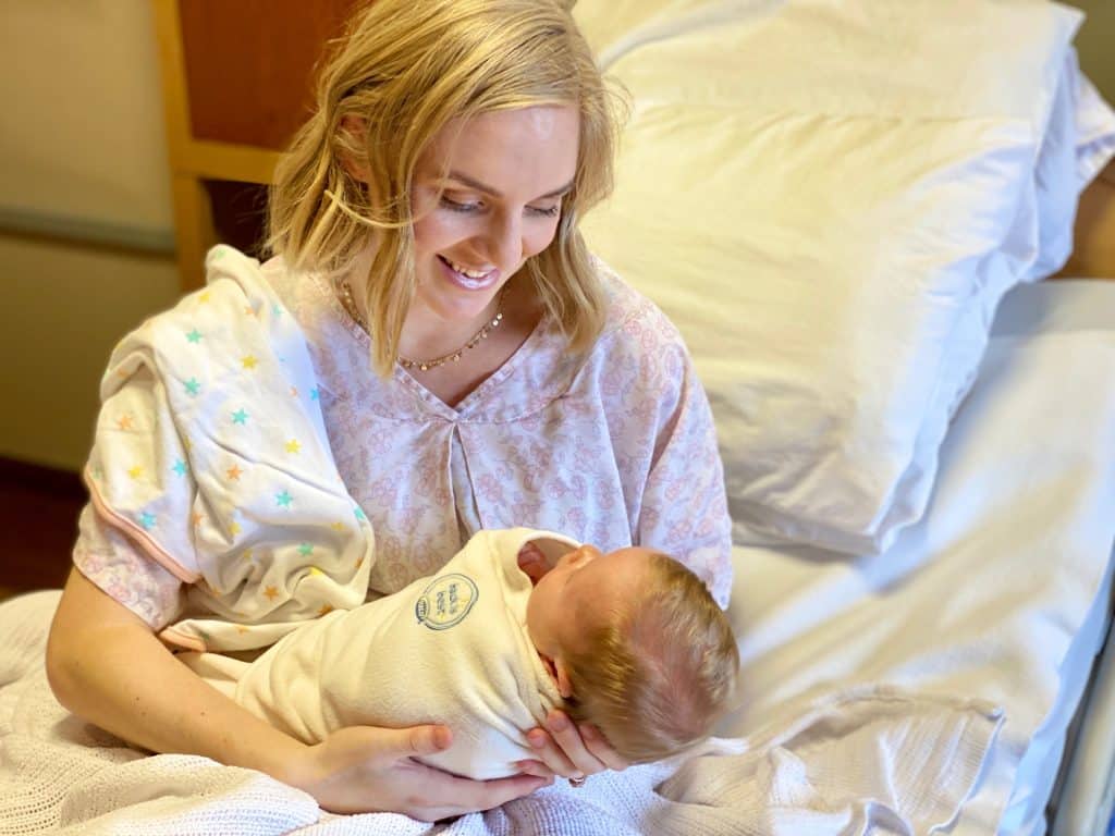 Mother with new baby