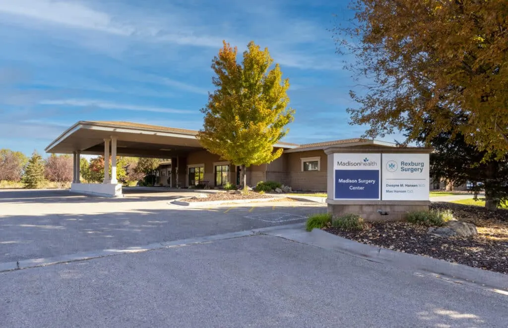 Entrance to the Madison Surgery Center and Rexburg Surgery building in autumn