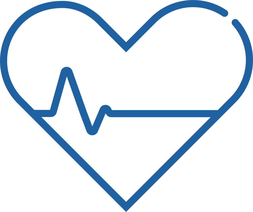Icon of a heart with a heartbeat line, used for cardiology services