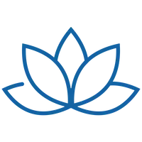 Line icon of a lotus flower, used for mindfulness and wellness services