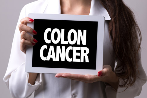 Colon Cancer words on iPad